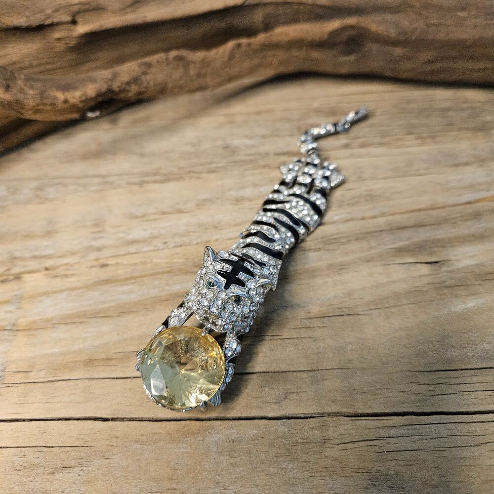 Rhinestone Leopard Brooch or Pendent
